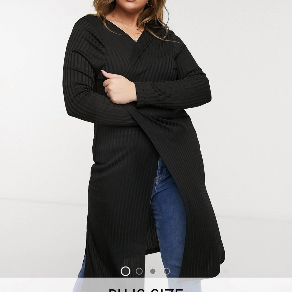 Black open cardigan